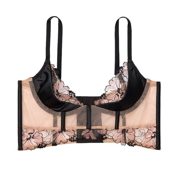 Victoria’s Secret Very Sexy Lightly-Lined Floral Satin Quarter Cup Bra - Picture 2 of 3